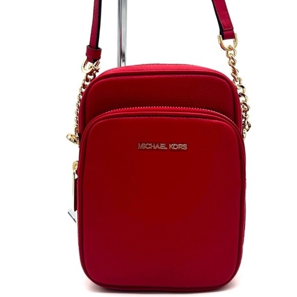 Michael Kors Medium NS Chain Xbody Bag Red/ Gold (NWT) - Picture 2 of 10